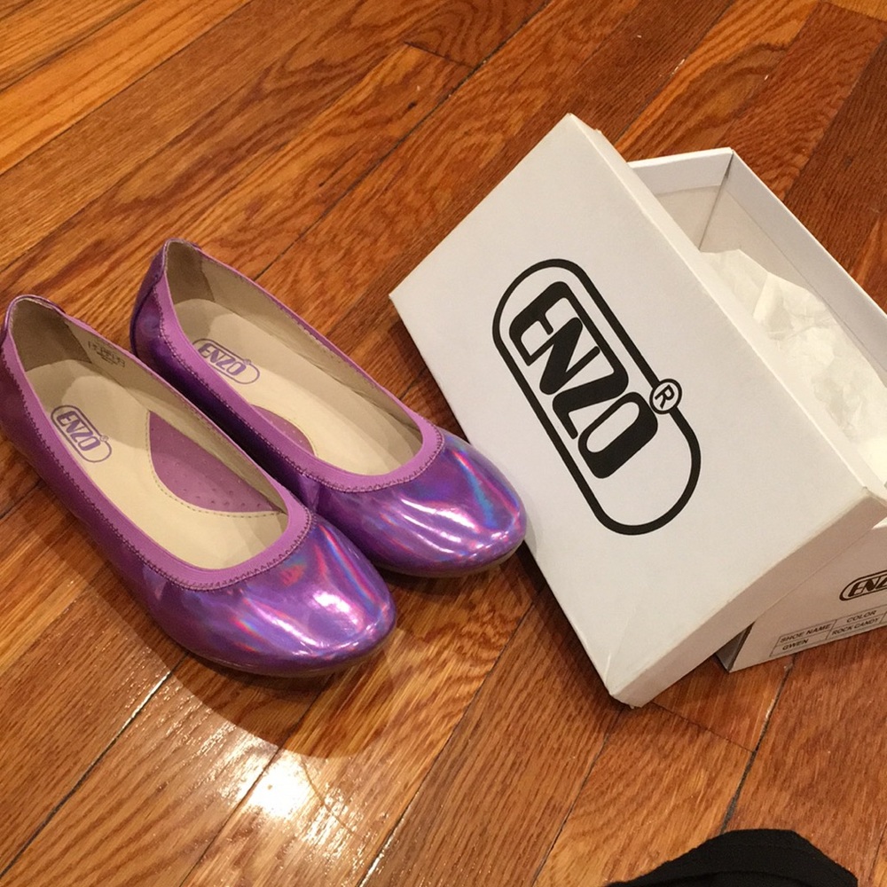 Girls Enzo purple flats size 5